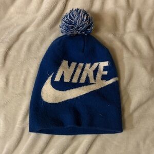 Nike Kids Royal Blue Pom Beanie